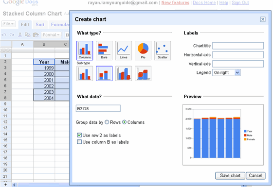 Google Chart Wizard